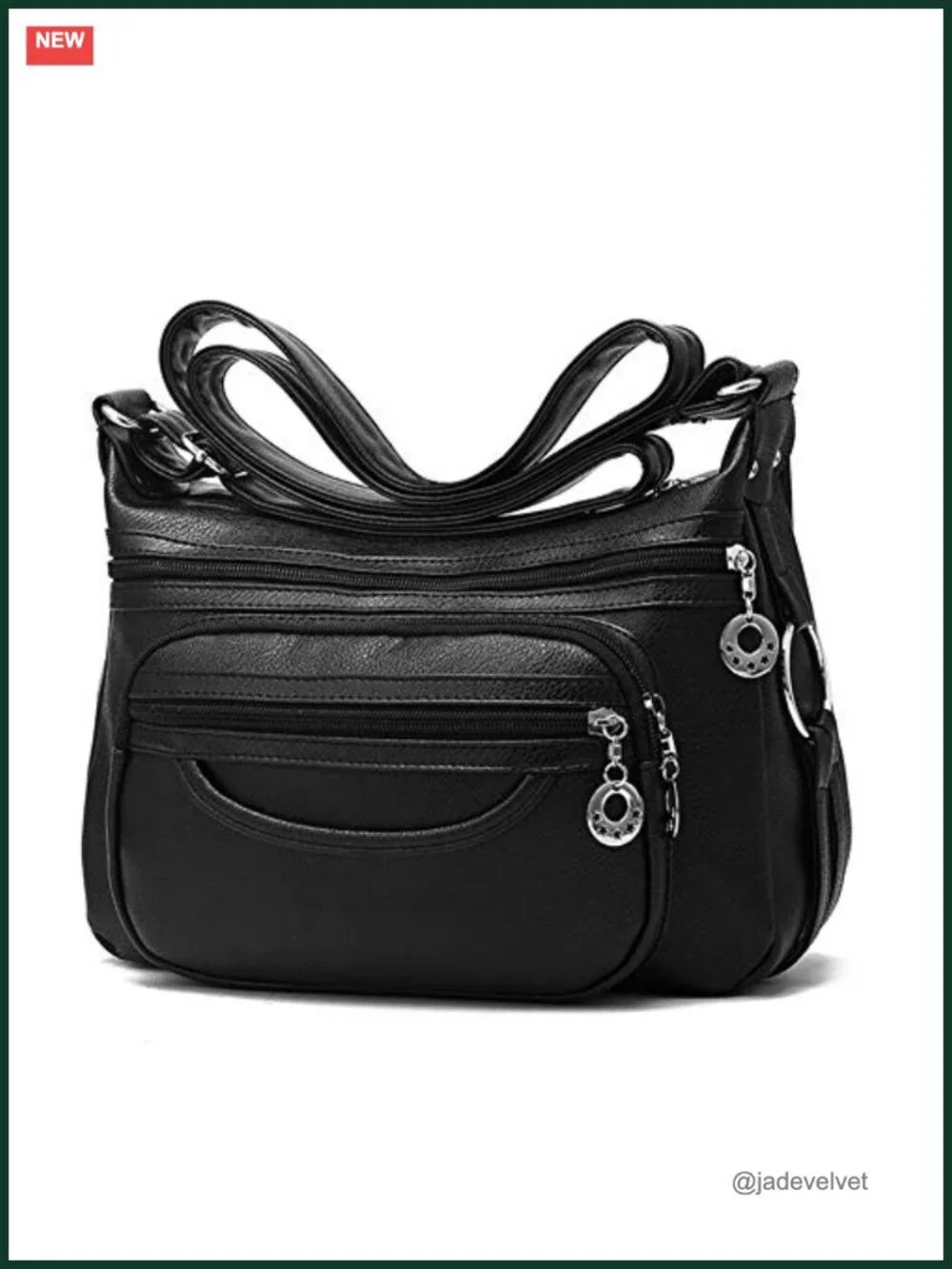 Women Crossbody Bag Leather Handbag Lightweight Shoulder Purse Multi-Pocket